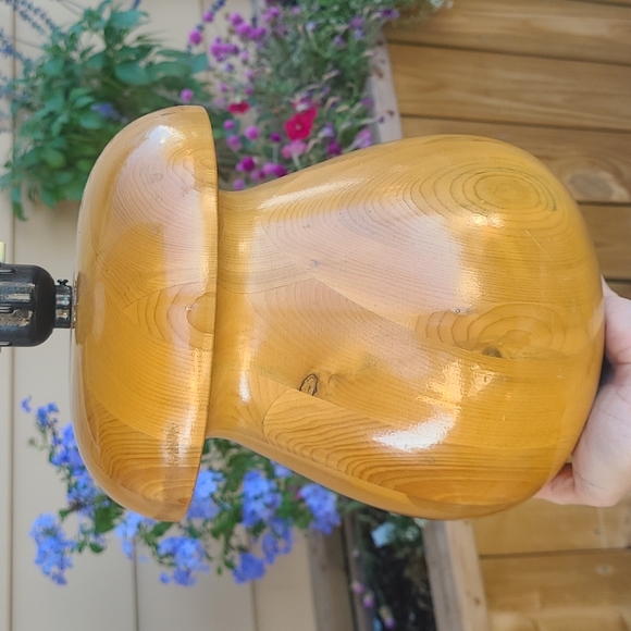 Vintage Other - Vintage wooden mushroom lamp